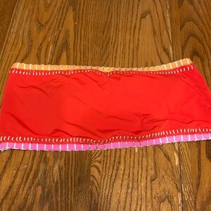 NWOT PILYQ Platinum‎ Crochet Trim Bikini Top Red